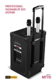 Powerway Şarjlı Çift Mikrofonlu Hoparlör Karaoke Sistemi Taşınabilir Amfi MT70 Bluetooth Hoparlör - 4