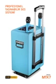 Powerway Şarjlı Çift Mikrofonlu Ses Sistemi Karaoke Sistemi Taşınabilir Amfi MTX7 Bluetooth Hoparlör - 3