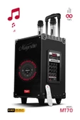 Powerway Şarjlı Çift Mikrofonlu Hoparlör Karaoke Sistemi Taşınabilir Amfi MT70 Bluetooth Hoparlör - 1
