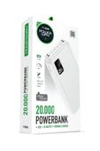 Powerway 20.000 Mah Kablolu Dijital Göstergeli 20.000 Mah Garantili Dahili Stand TX209 Beyaz Powerbank - 1