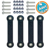 4 Adet Beşik Sallama Aparatı (İki Delik Arası 10 cm) Çocuk Bebek Beşiği Takımı Aparatı Seti Siyah - 1