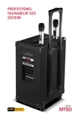 Powerway Şarjlı Çift Mikrofonlu Hoparlör Karaoke Sistemi Taşınabilir Amfi MT90 Bluetooth Hoparlör - 4