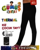 Gümüş Kız Çocuk Termal Tayt İçlik 4072 - 2 Adet  Siyah 6 (11-12YAŞ) - 2