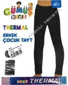 Gümüş Erkek Çocuk Termal Set Alt Üst Takım İçlik 4071-73- 1 Set  Siyah 3 (5-6 YAŞ) - 4