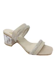 Cotcolic 01202 Taşlı Şeffaf Topuk Fashion Kadın Terlik - 4