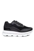 Flet 103 Deri Trend Fashion Kadın Sneakers Ayakkabı Siyah Beyaz - 2