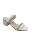 Cotcolic 01202 Taşlı Şeffaf Topuk Fashion Kadın Terlik - 7