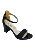 Punzoni Rüya 001 Simli Platform Topuk Fashion Kadın Sandalet - 1