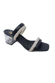 Cotcolic 01202 Taşlı Şeffaf Topuk Fashion Kadın Terlik - 1