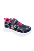 Callion 047 Deri Kız Çocuk Sneakers Ayakkabı 26-30 Lacivert Fuşya - 1