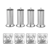 Metal Mobilya 4'lü Set Ayakları M8 Civata Krom 12 Cm Kanepe Koltuk Baza Yatak Çekyat Yükseltme Ayak - 6