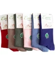 6 Çift Kadın Bambu Dikişsiz Uzun Soket Çorap  Karışık Renk 36-40 thumbnail 1