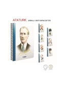 Atatürk Spiralli Sert Kapak 17x24 100 Yaprak Kareli Defter (2651) Gıpta - 1