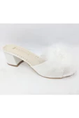Whipper 1301 Nakışlı Kalın Topuk Tüylü Kadın Terlik thumbnail 7