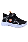 Callion 047 Deri Çocuk Sneakers Ayakkabı 26-30 Siyah Beyaz Oranj - 1