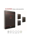 Academia Spiralli Sert Kapak Defter 17x24 120 Yaprak Kareli (3776) Gıpta - 1