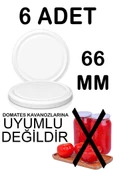 6 Adet 66mm Metal Kavanoz Kapağı Beyaz - 1