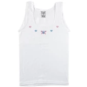 TUTKU 0166 KIZ ÇOCUK GENİŞ ASKILI ATLET 12 ADET  Beyaz 3 (5-6 YAŞ) thumbnail 1