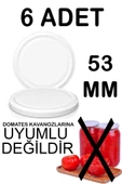 6 Adet 53mm Metal Kavanoz Kapağı Beyaz - 1