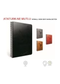 Gıpta Atatürk 17x24 Sert Kapak Spiralli Defter 120yp Kareli 1552 - 1