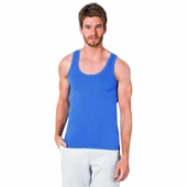 12 Adet Seher Yıldızı Erkek Atlet Askılı Renkli Klasik   2XL Saks Mavi thumbnail 5