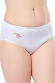 12 Adet Seher Bayan Beyaz Desenli Kadın Külot Slip  Beyaz 3XL - 1
