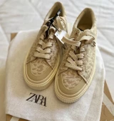 Zara Leopar Desenli Ayakkabi - 1