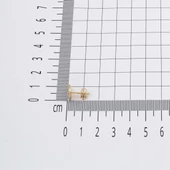 Telkari Kalpli 14 Ayar Pimli Altın Küpe - 5