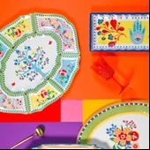 Baci Milano  Mamma Mia Ağaç Desenli 7 Parça Meze Tabağı 50 cmx 60 cm - 2