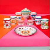 Baci Milano Mamma Mia Çiçek Desenli Tabaklı Fincan 9 cm x 12 cm - 2