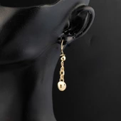 14 Ayar Yuvarlak Kilit Sallantılı Altın Küpe - 2