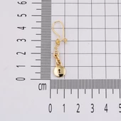 14 Ayar Yuvarlak Kilit Sallantılı Altın Küpe - 5