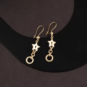 Yıldızlı Halkalı Sallantılı Küpe 14 Ayar thumbnail 2