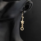 Yıldızlı Halkalı Sallantılı Küpe 14 Ayar thumbnail 4