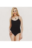 Gümüş Kadın İp Askılı Çıtçıtlı Body 4025 - 6 Adet  Siyah L thumbnail 1