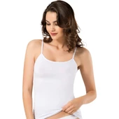 Namaldi Kadın Likralı İp Askılı Atlet 296- 3 Adet  Beyaz XL thumbnail 1