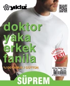 Yıldız Erkek Doktor Yaka Fanila 50    Beyaz 2XL thumbnail 3