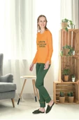 Jiber Kadın Pijama Takımı - 3667  L Turuncu - 1