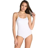 6 Adet TUTKU 0148 Likralı İp Askılı Çıtçıtlı Body  Beyaz M thumbnail 1