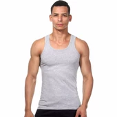 Jiber Erkek Askılı Atlet 3'lü Paket-110   M Gri thumbnail 2