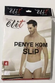 Tutku Elit Erkek Penye Slip Külot 1071 - 12 Adet  Beyaz S - 4