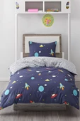 Upstyle Junior Tek Kişilik Nevresim Seti Lacivert  Yumuşak ve Dayanıklı - 2
