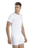 Jiber Erkek Pamuklu Sıfır Yaka Fanila Atlet 104 - 3 Adet  Beyaz S thumbnail 2