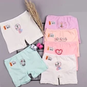 İlke Kız Çocuk Likralı Baskılı Şort Boxer 350 - 6 Adet  Karışık Renk 7 No:9-10 Yaş thumbnail 1