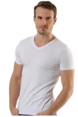 Anıt Erkek V Yaka Modal Fanila Atlet 1204 - 6 Adet   Beyaz L thumbnail 1