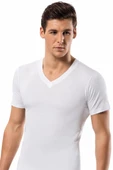 6'Lı Erdem 1167 Erkek V Yaka Kısa Kol Atlet Fanila  Beyaz 2XL thumbnail 2