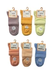 Dündar Kız Çocuk Modal Plus Konç Patik Pastel Renk Dikişsiz Çorap - 6 Adet  Karışık Renk 23-25 thumbnail 2