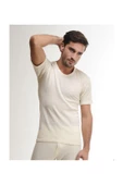 Hasyün Erkek %100 Yün Kısa Kollu Fanila Uzun Don İçlik  Set 1000 - 1001- 1 Set  L Ekru - 2