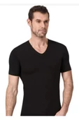 Namaldi Erkek Premier V Yaka Likralı Fanila Atlet 182 - 3 Adet  Siyah M thumbnail 1