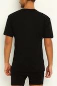 3'Lü Yıldız Erkek Modal Pamuk V Yaka Fanila T-Shirt  Siyah 3XL - 1